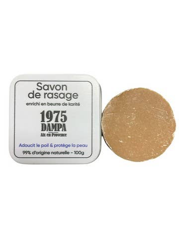 Savon de rasage au karité dans sa boite métal