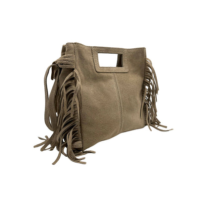 SAC A MAIN CUIR DAIM MARION TAUPE