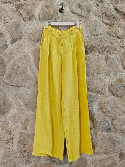 Ref-30523 PANTALON AVEC UN BOUTON LIN 100 %