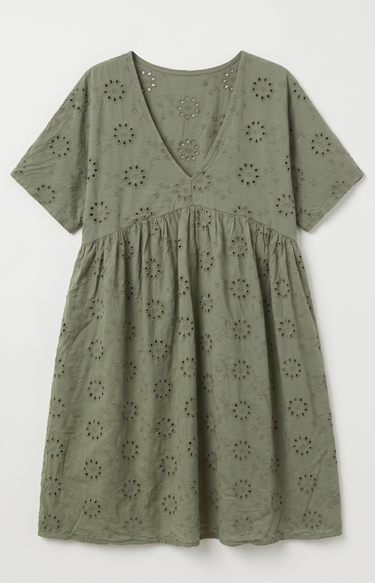 Robe Courte en Broderie Anglaise de Coton @6519_RCBroderie
