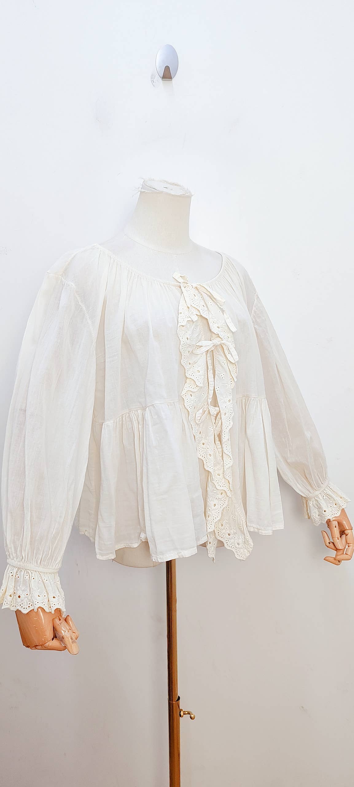 Blouse bohème manches longues à volants