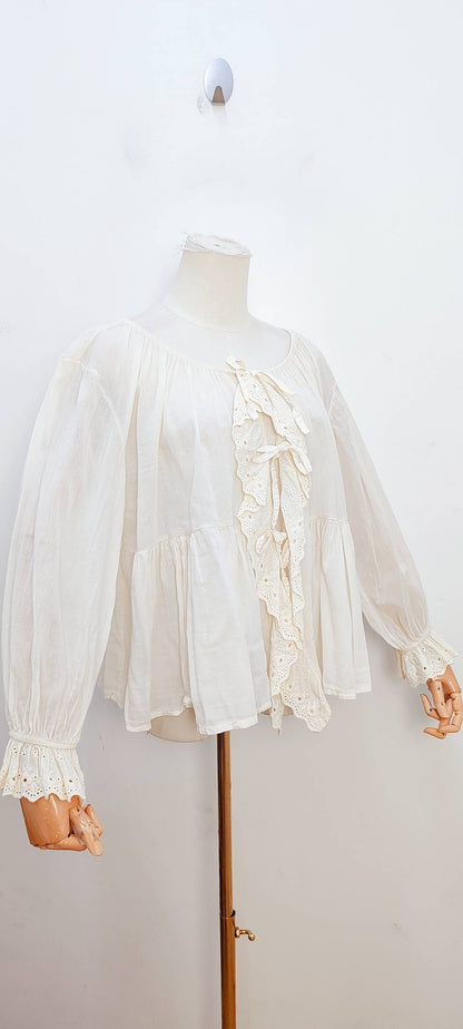 Blouse bohème manches longues à volants