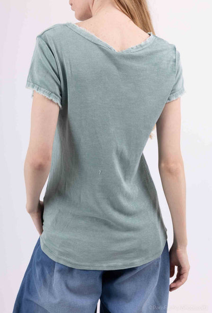 Tshirt coton délavé à manches courtes PT2504