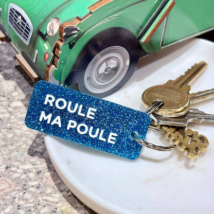 ROULE MA POULE Porte-clés à paillettes Plus de Love