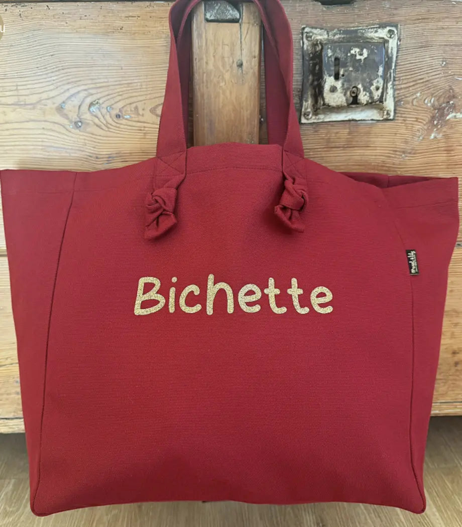 Sac cabas « Bichette » bordeaux