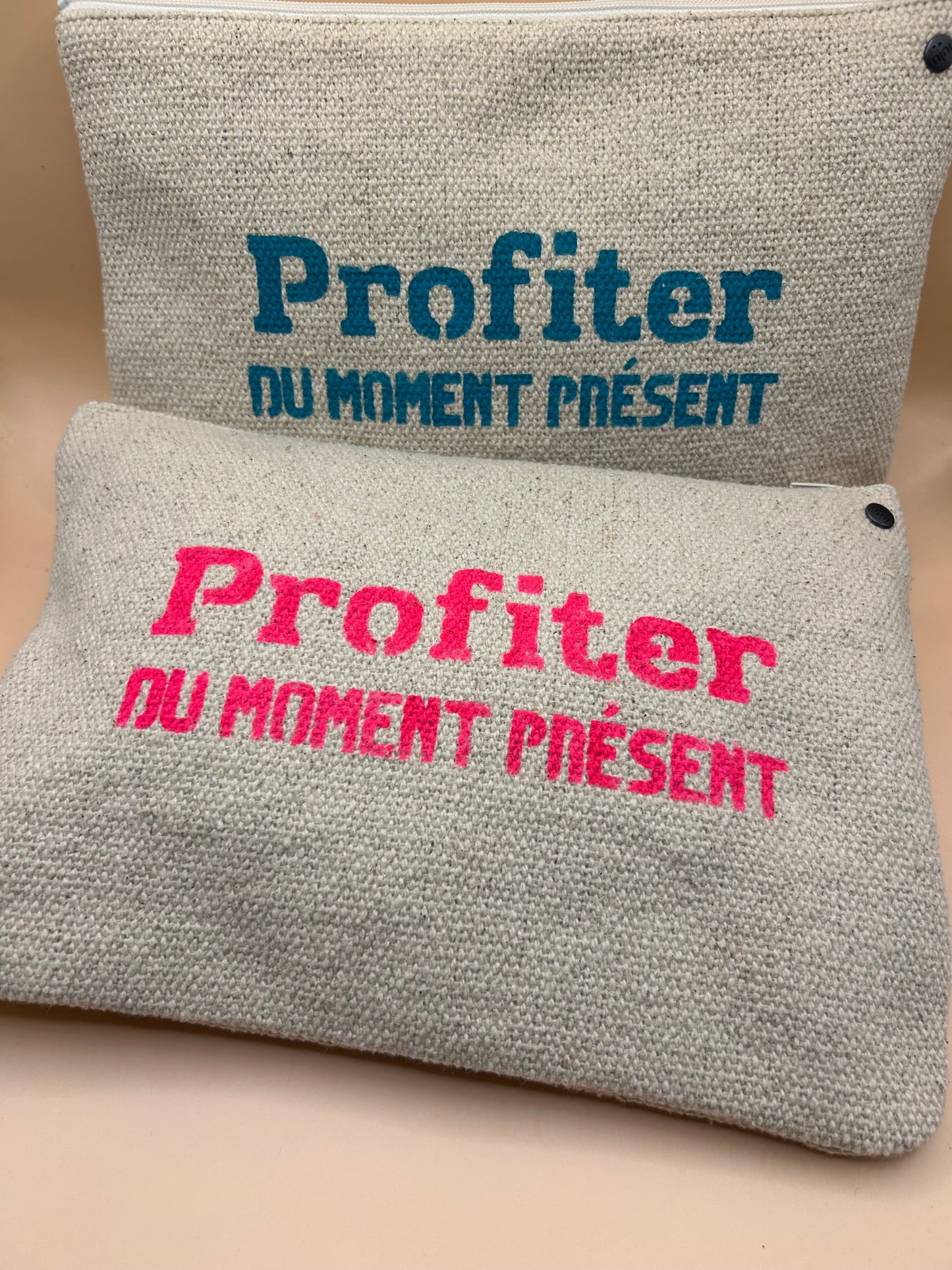 Pochette Lulu en Provence nature  " profiter du moment présent" L