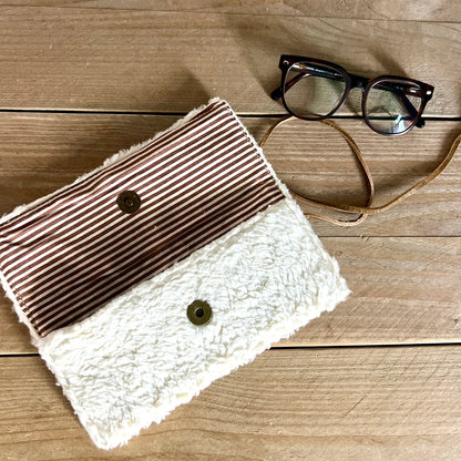 Pochette à lunettes de soleil peluche en coton pour l’hiver
