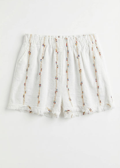 Short à Surpiqûres en Lin et Coton @211231_ShSurpique
