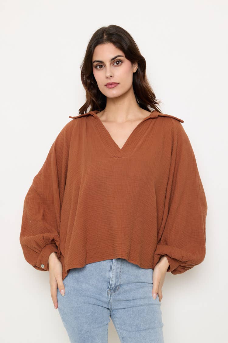 Blouse En Gaz De Coton- 11068g
