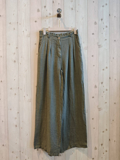 Ref-30523 PANTALON AVEC UN BOUTON LIN 100 %