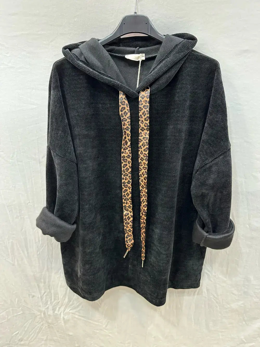 Sweats en velours avec cordon à léopard  @4618_SweatNoeudLeo