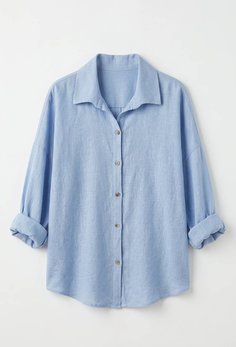 Chemise Oversize en Lin et Viscos @20664_ChLinUni