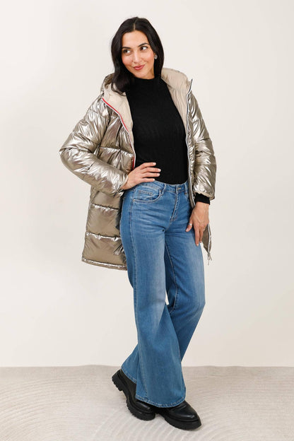 Doudoune mi-longue réversible imperméable