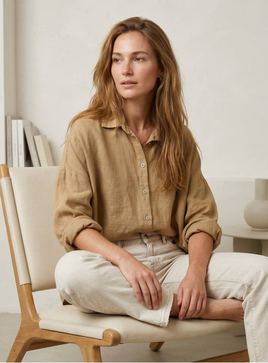 Chemise Oversize en Lin et Viscos @20664_ChLinUni