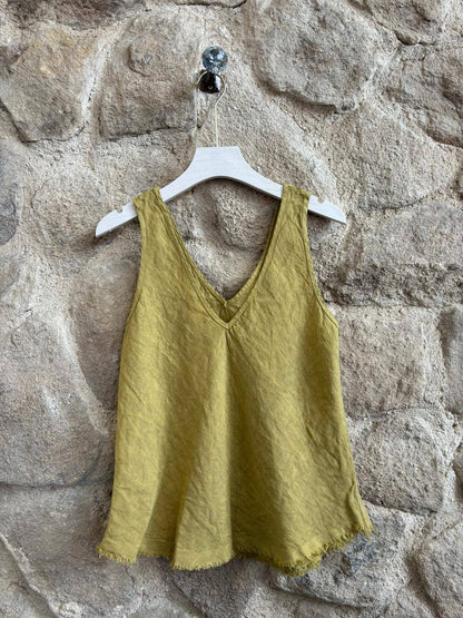 Ref-21591 T-shirt sans manches 100 % lin