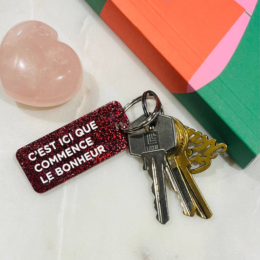 C'EST ICI QUE COMMENCE LE BONHEUR  Porte-clés  Plus de Love