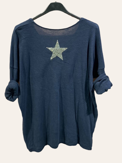 Haut en coton avec Étoile en strass au dos