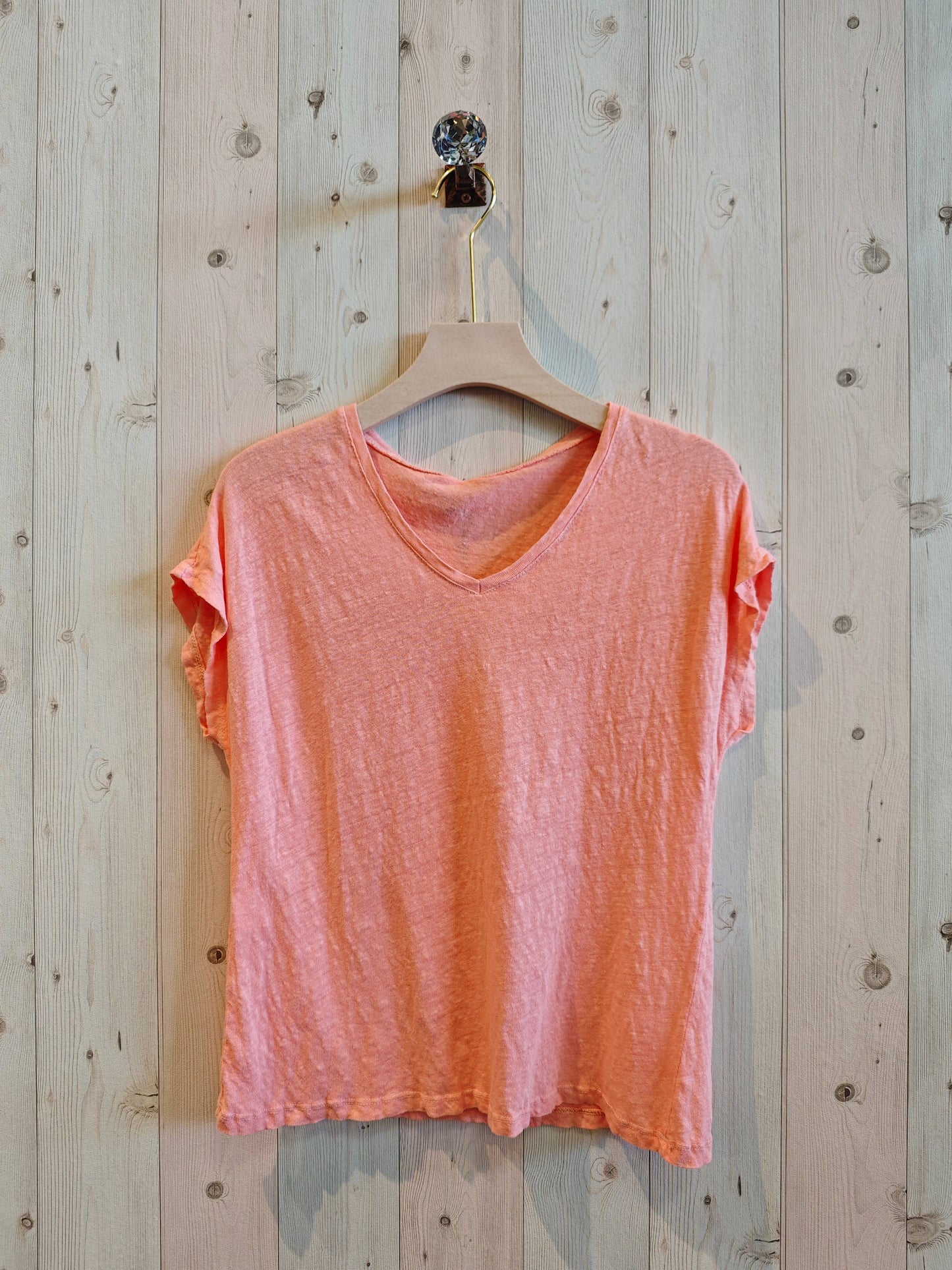 Réf-2296 T-shirt basique lin 100%