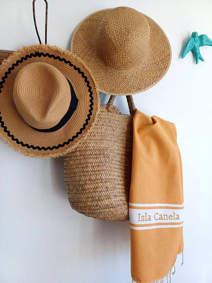 Fouta Auténtica Orange Tissage plat 100% coton