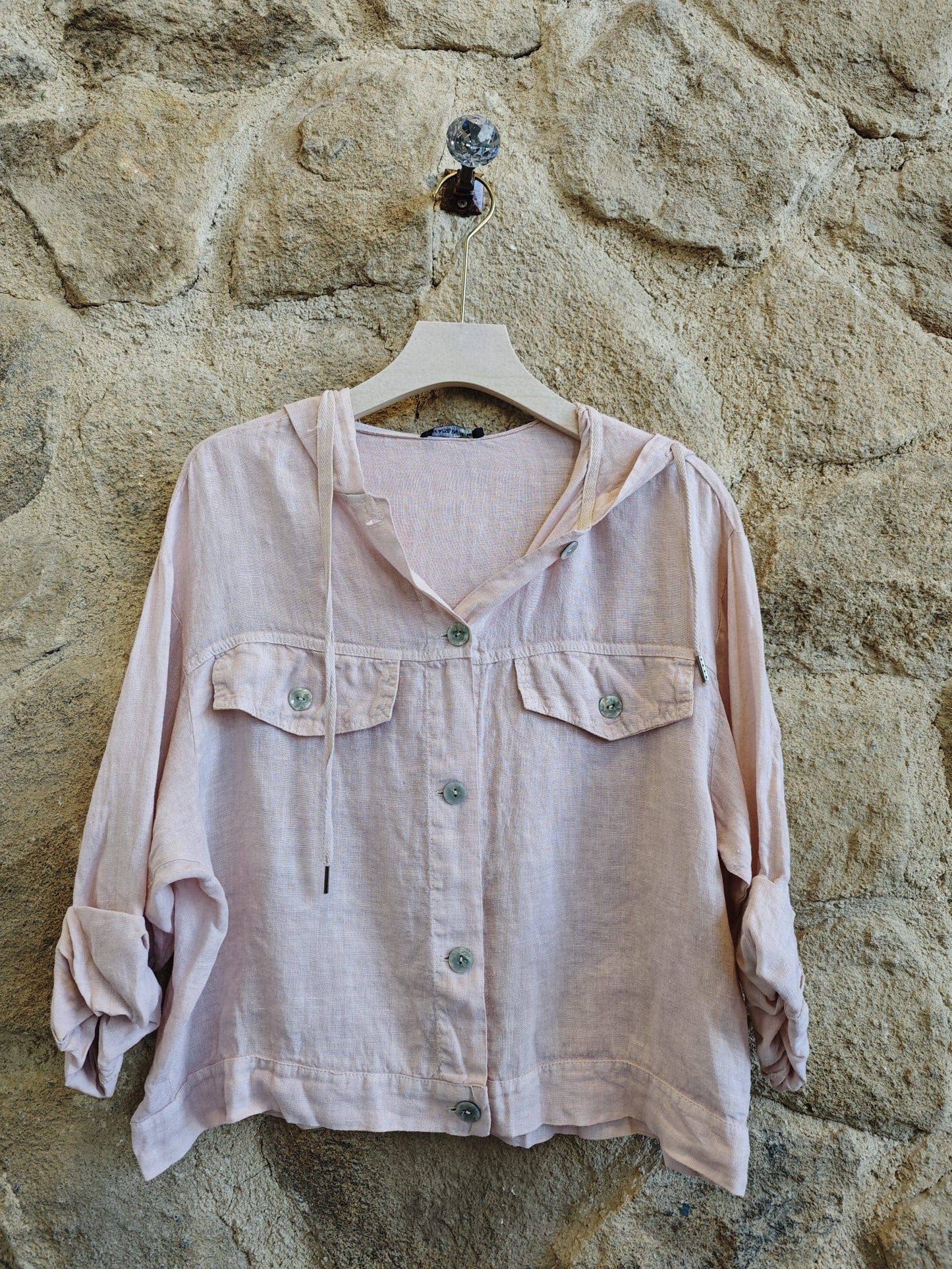 Réf-224150 BLOUSE À CAPUCHE LIN 100%