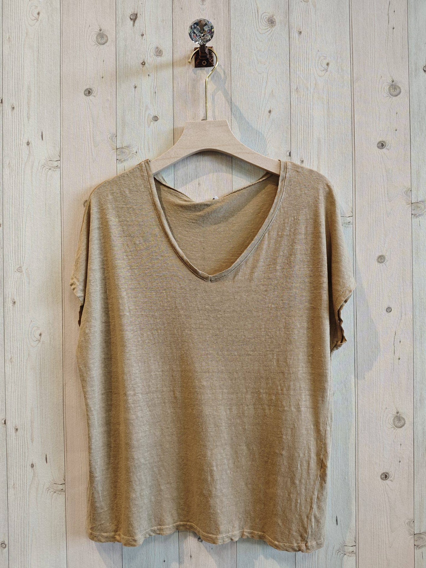 Réf-2296 T-shirt basique lin 100%
