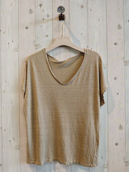 Réf-2296 T-shirt basique lin 100%