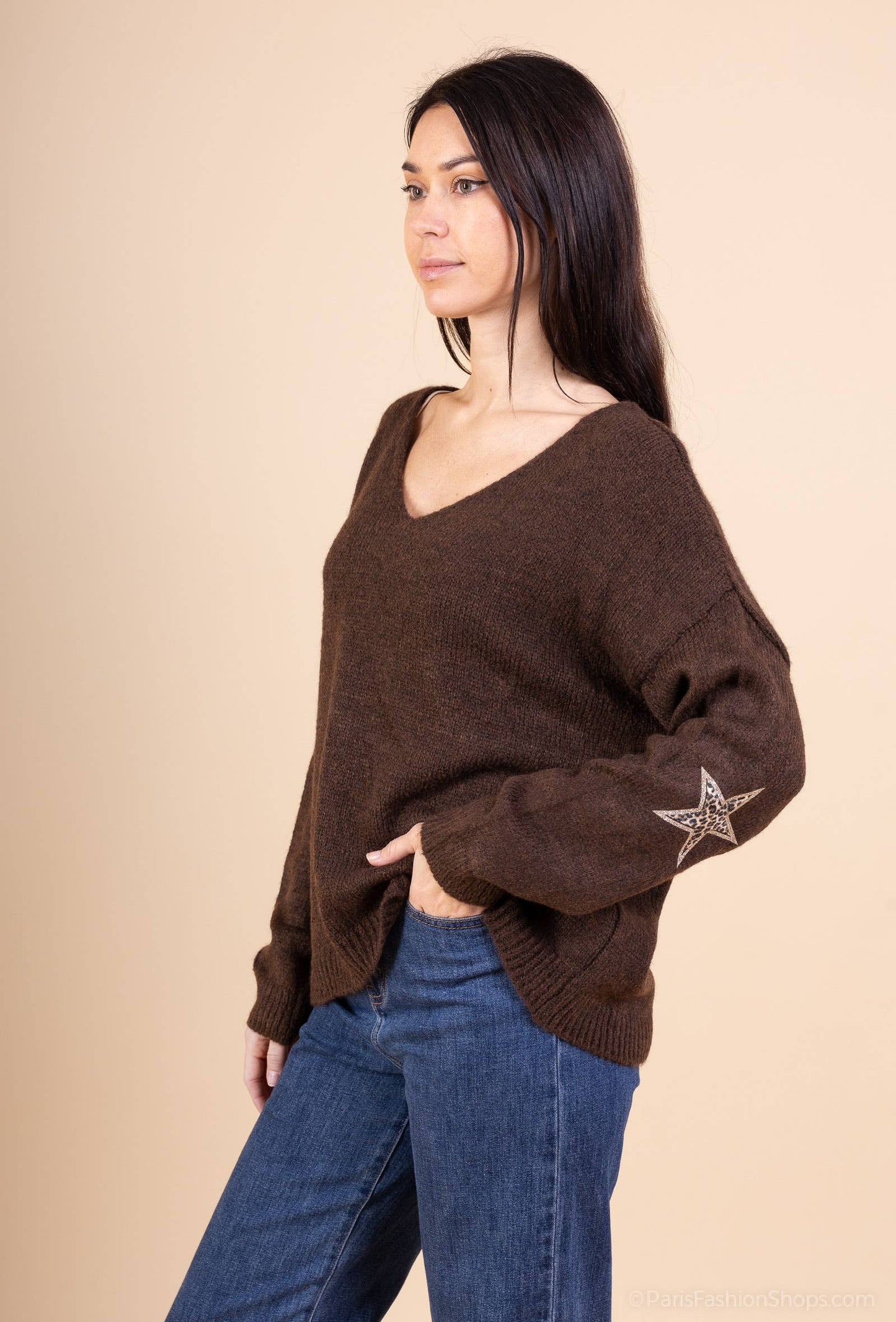 Pull Avec Deux Étoile Léopard  @23630_Pul2EtoileLeo