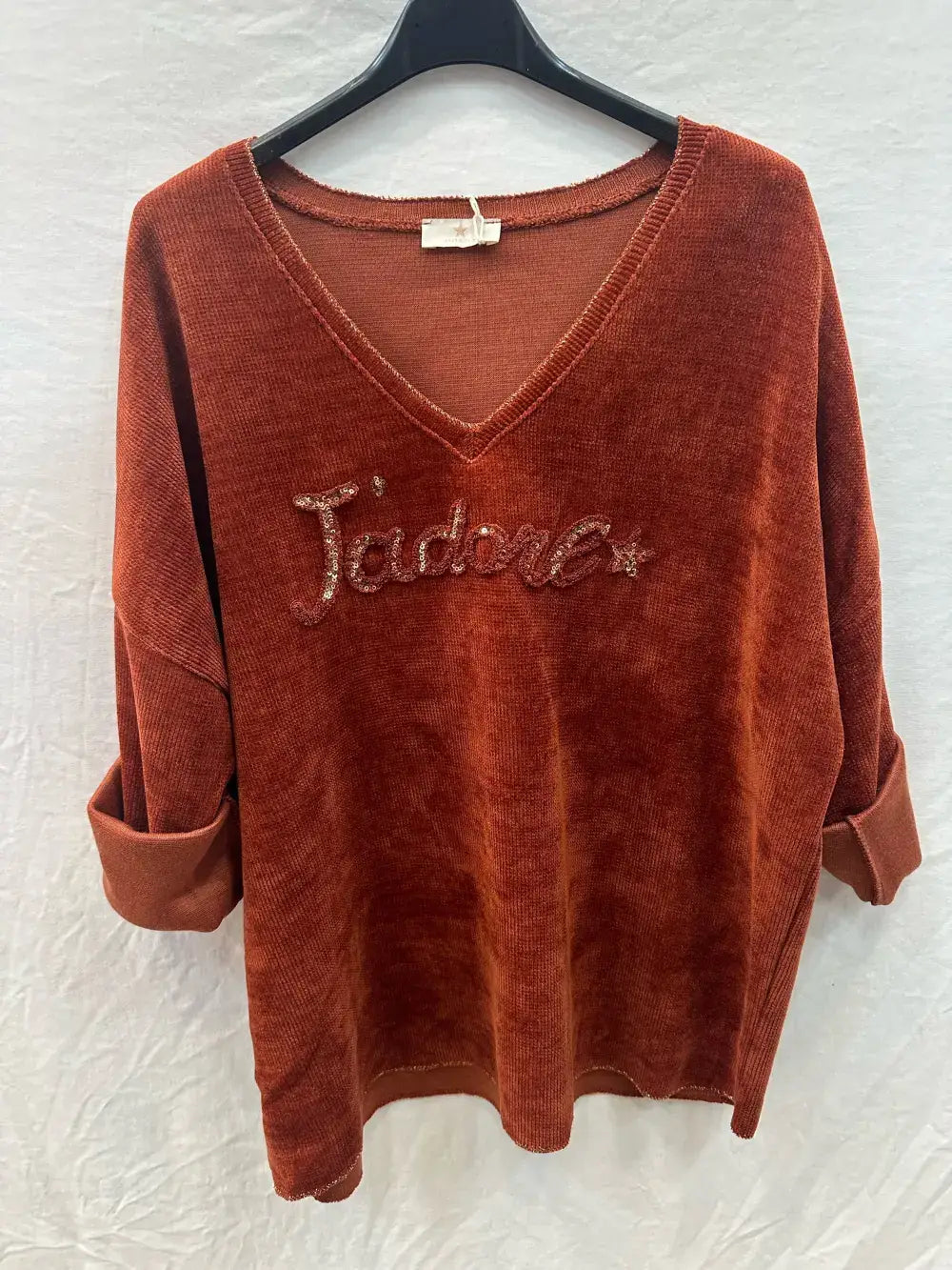 Sweat-shirt En Velours j'adore @4589_HVJadore