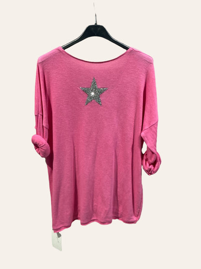Haut en coton avec Étoile en strass au dos