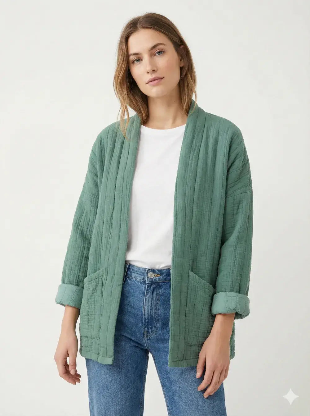 Veste matelassée en gaze de coton @5343_VesMatelasséGaze
