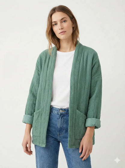Veste matelassée en gaze de coton @5343_VesMatelasséGaze