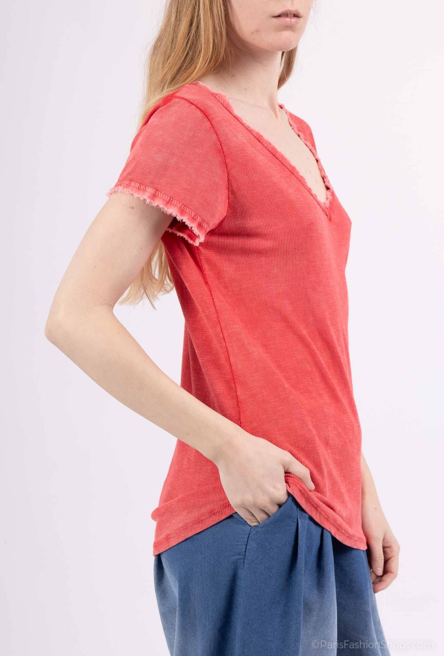 Tshirt coton délavé à manches courtes PT2504