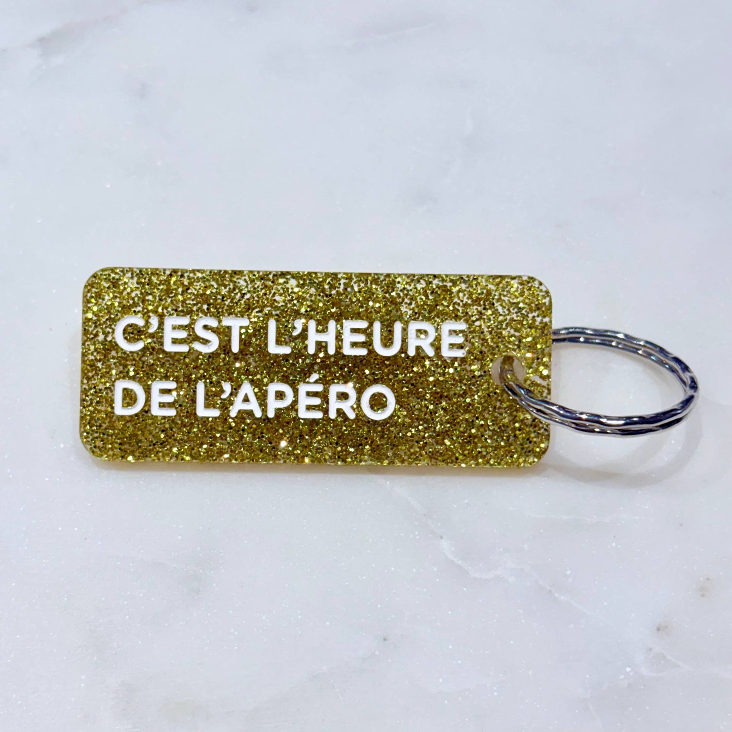 C'EST L'HEURE DE L'APÉRO Porte-clés paillettes Plus de Love