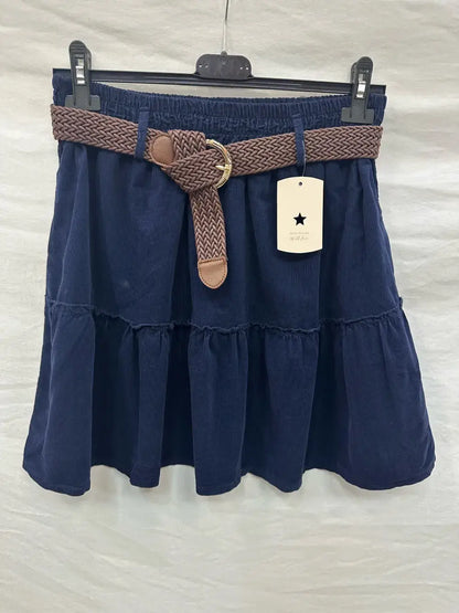 Jupe Courte À Volants En Velours @9731_JuVCourte