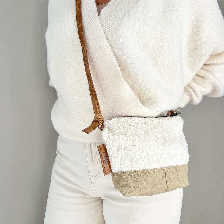 Sac peluche Mini teddy en coton (toile kaki)