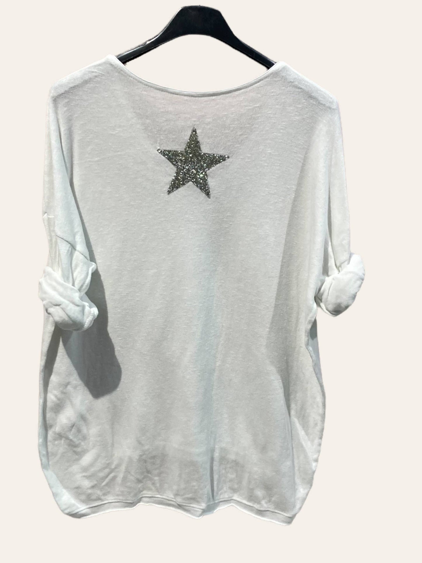 Haut en coton avec Étoile en strass au dos