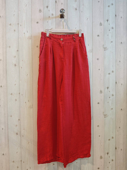 Ref-30523 PANTALON AVEC UN BOUTON LIN 100 %