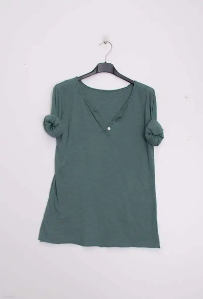 T-Shirt col tunisien manches longues @9925 col tunisien
