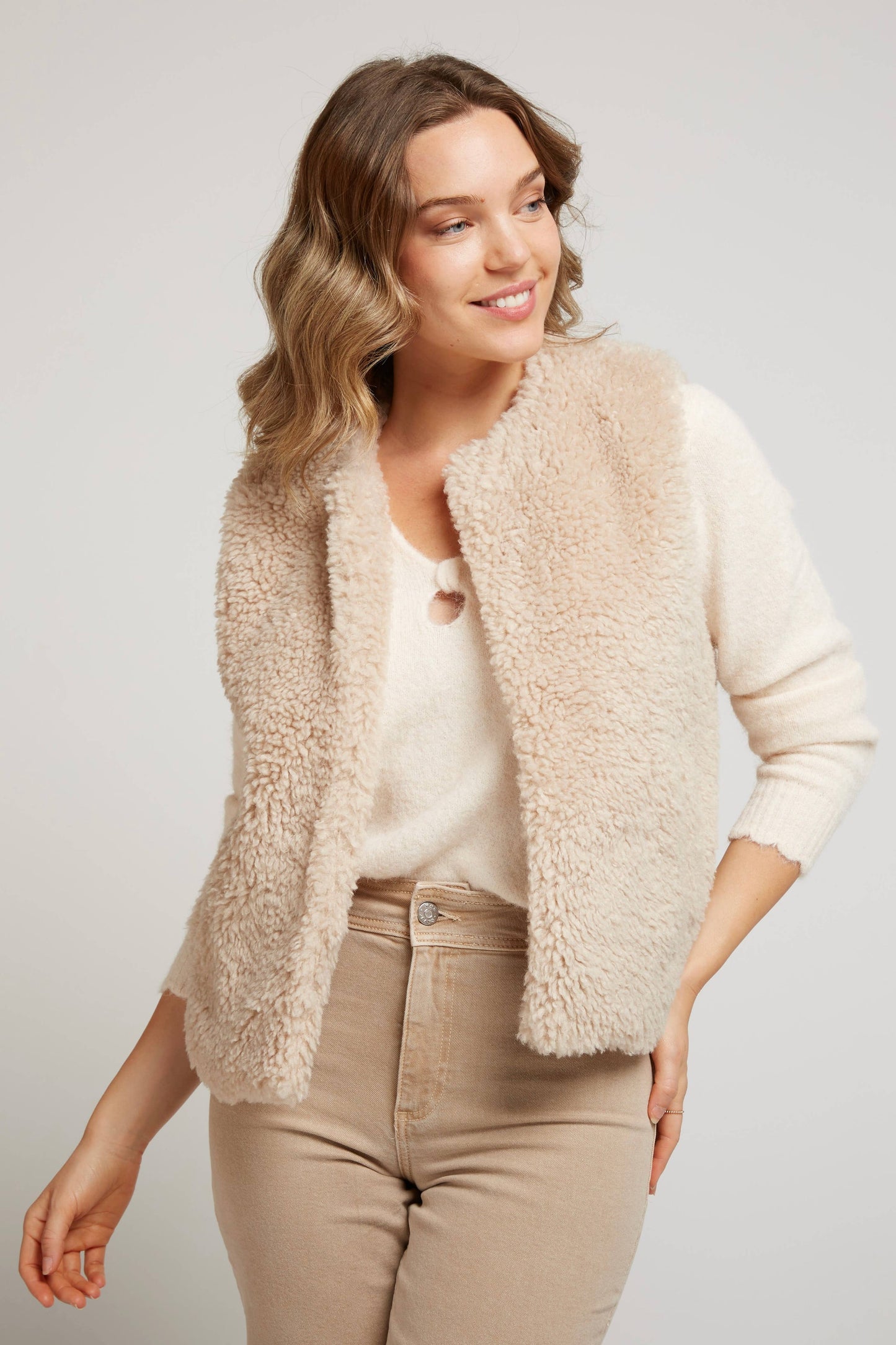 ROXANNE - Gilet moumoute sans manches