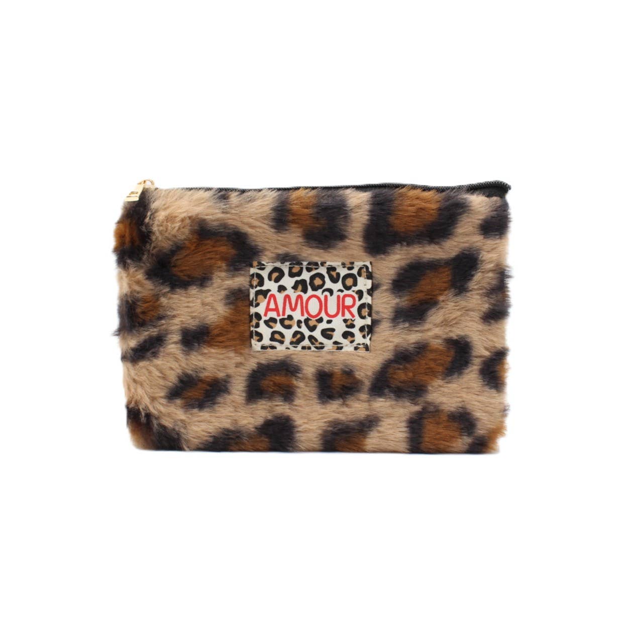 Pochette message moumoute - AMOUR léopard