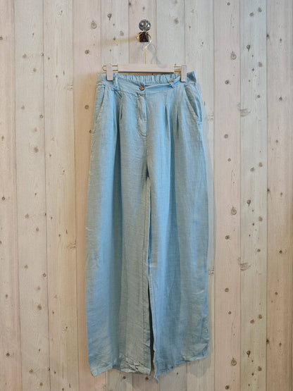 Ref-30523 PANTALON AVEC UN BOUTON LIN 100 %