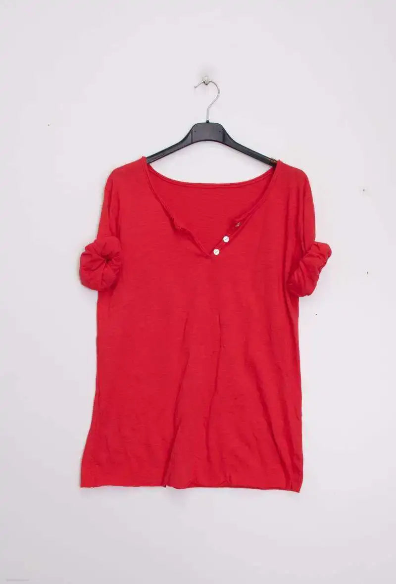 T-Shirt col tunisien manches longues @9925 col tunisien