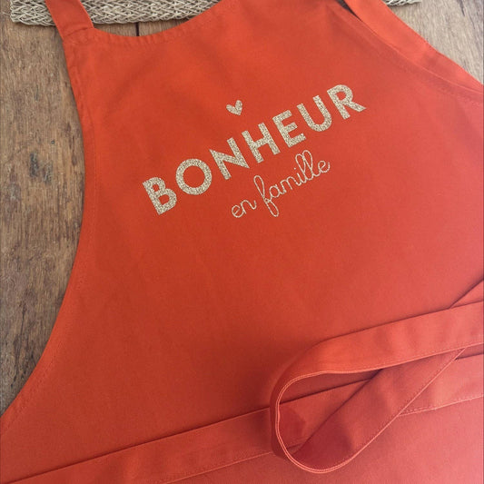 Tablier - Le Bonheur en Famille - 5 coloris au choix
