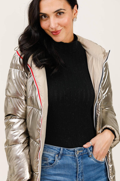 Doudoune mi-longue réversible imperméable