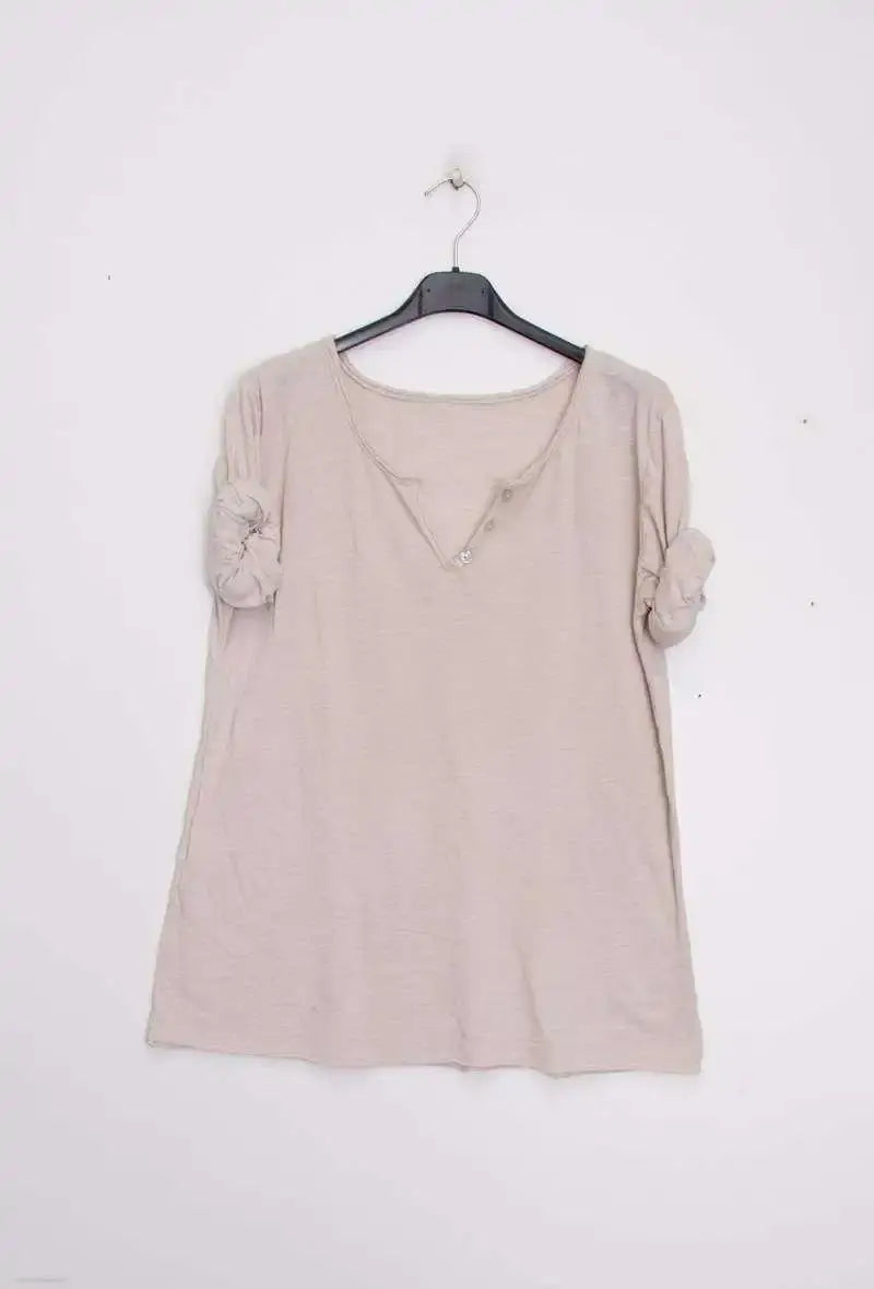 T-Shirt col tunisien manches longues @9925 col tunisien