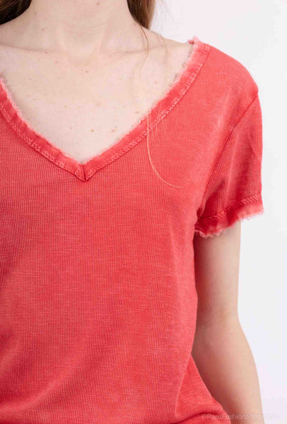 Tshirt coton délavé à manches courtes PT2504