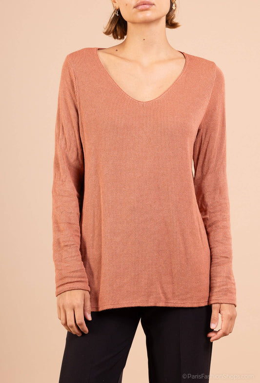 Haut Côtelée À Patchwork @92685_HMade