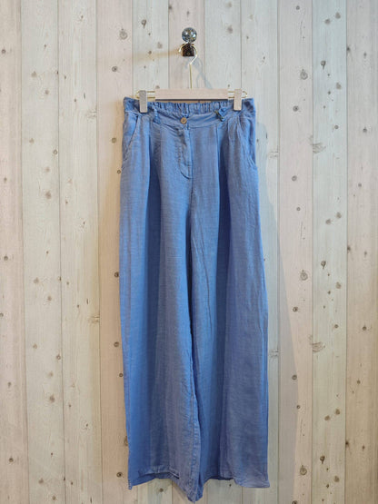 Ref-30523 PANTALON AVEC UN BOUTON LIN 100 %