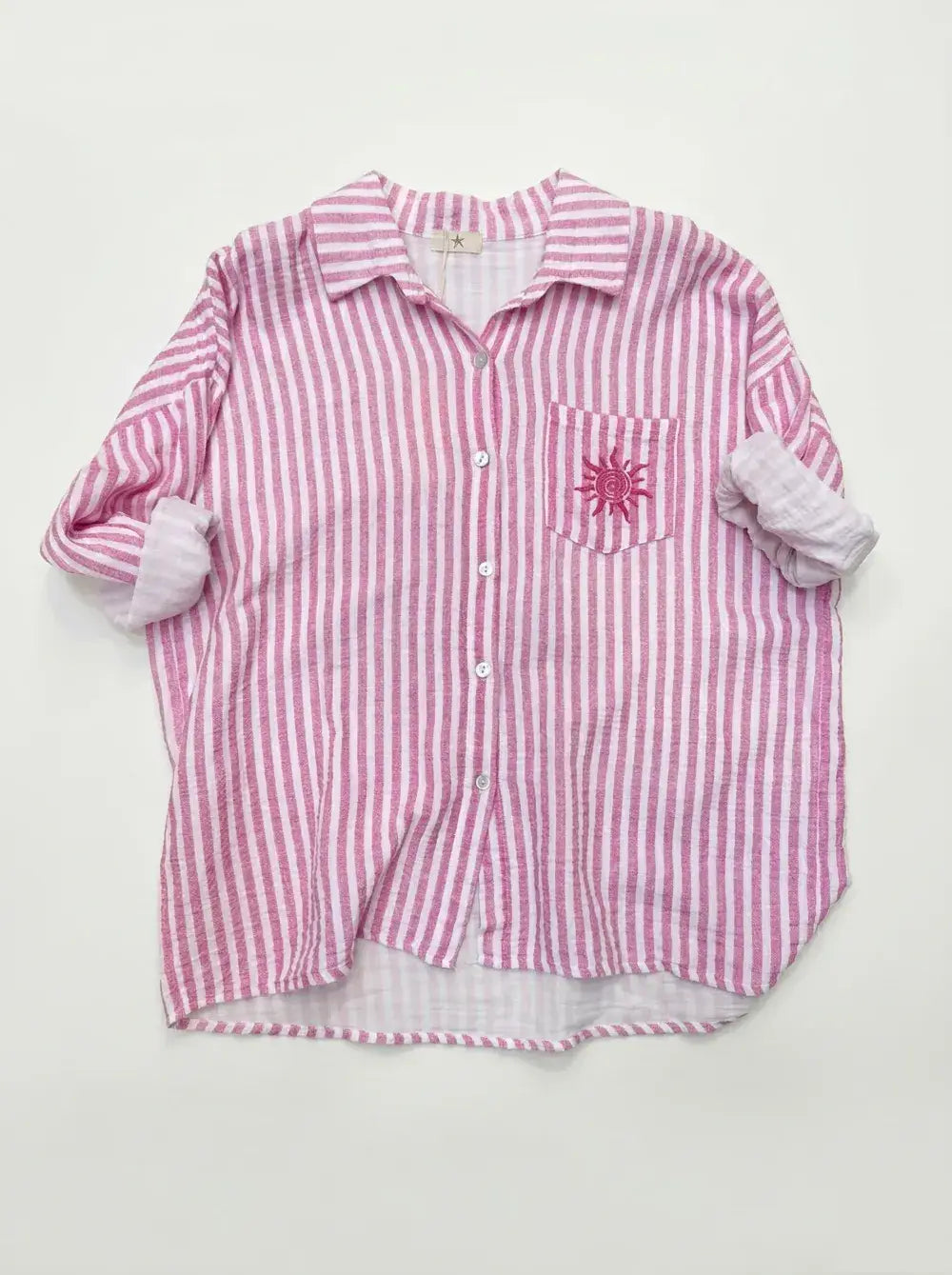 Chemise  Rayée et Soleil Brodé @91945_ChPocheSoleil