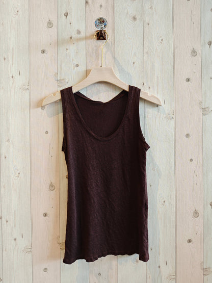 Réf-3981 T-SHIRT BASIQUE À BRETELLES 100 % LIN